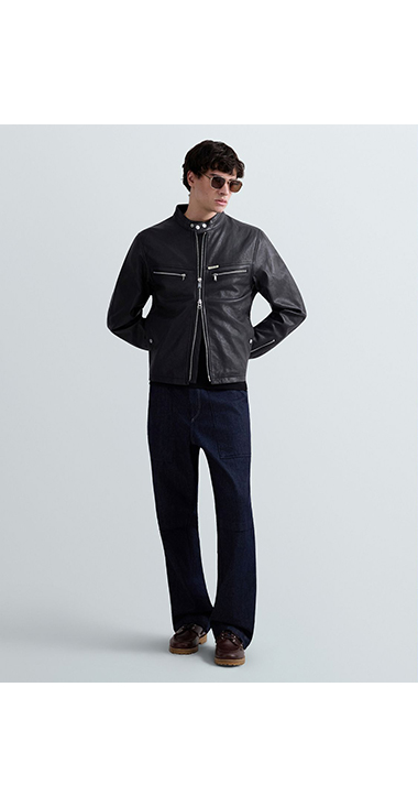 WAXラムレザーバイカージャケット 詳細画像
